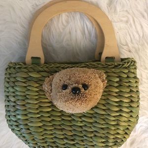 TEDDY BEAR STRAW BAG